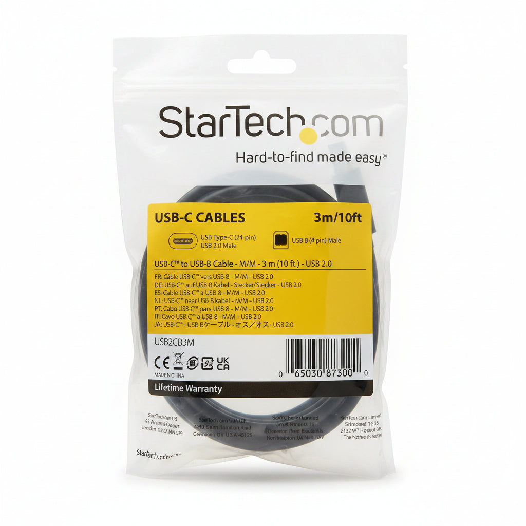 USB-C to USB-B Cable M/M - 3Ft
