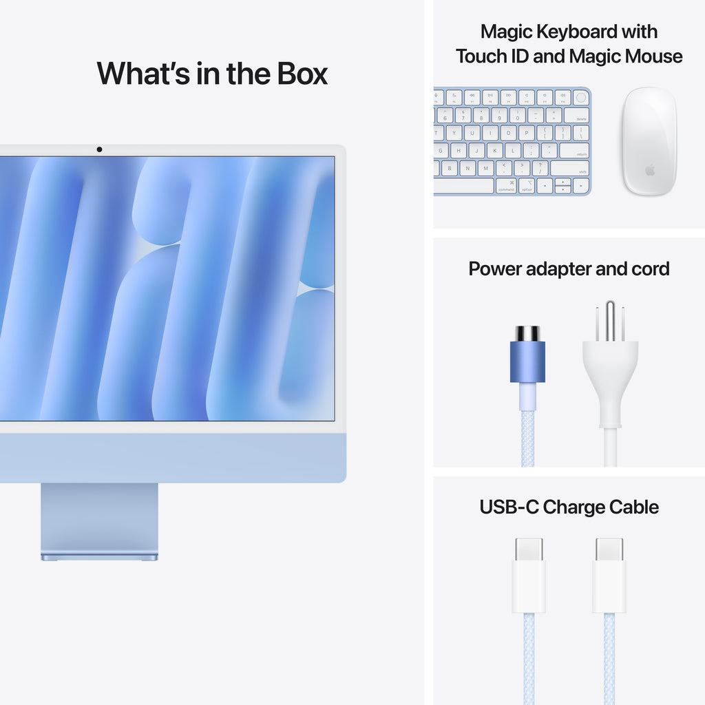 iMac with Apple M4 Chip - Blue - 16GB RAM, 256GB Storage